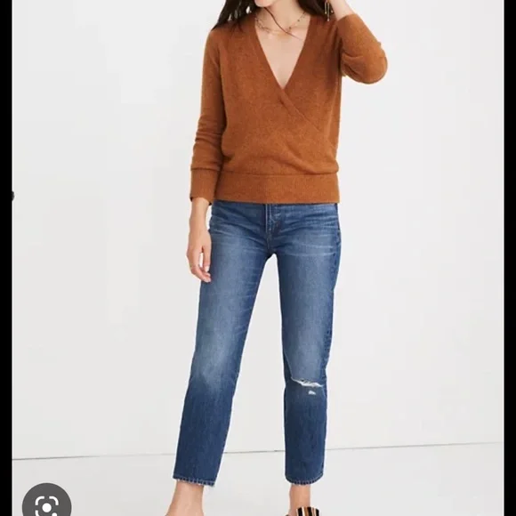 MADEWELL Wrap-Front Pullover Sweater in Coziest Yarn - Picture 3 of 8